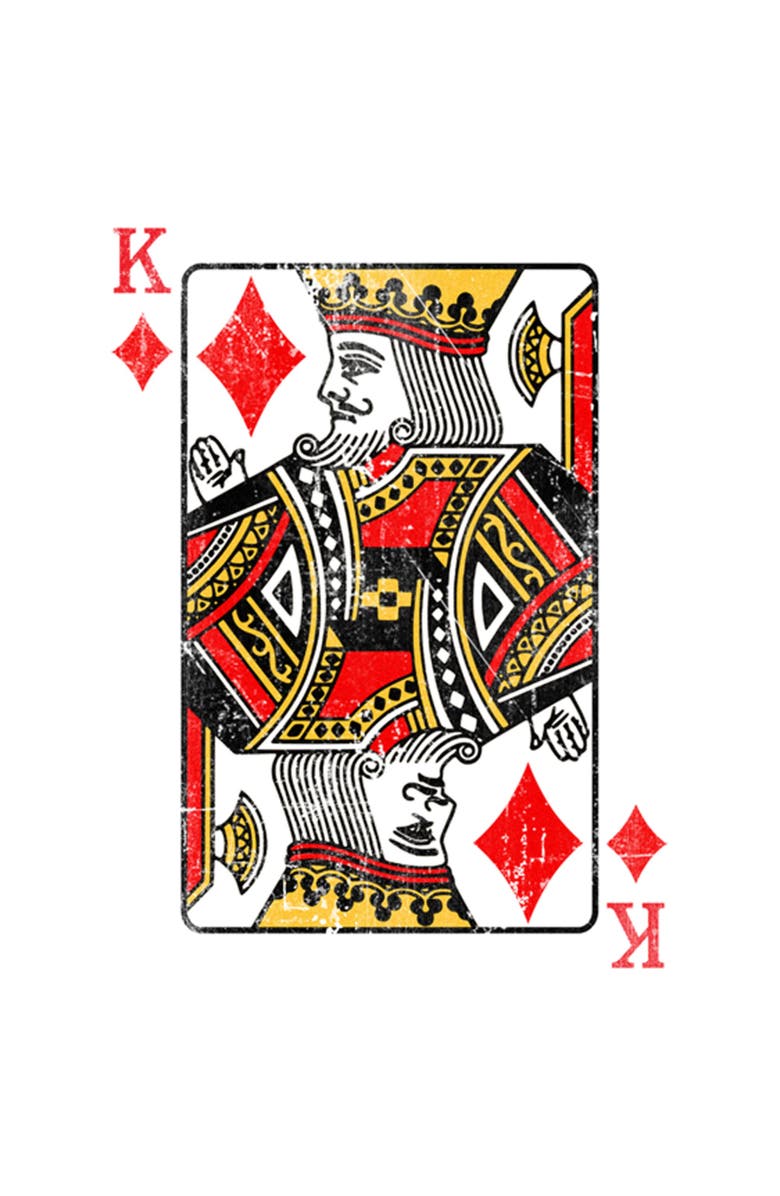 Lost Gods Men's Lost Gods King of Diamonds Playing Card  Graphic T-Shirt, Alternate, color, White