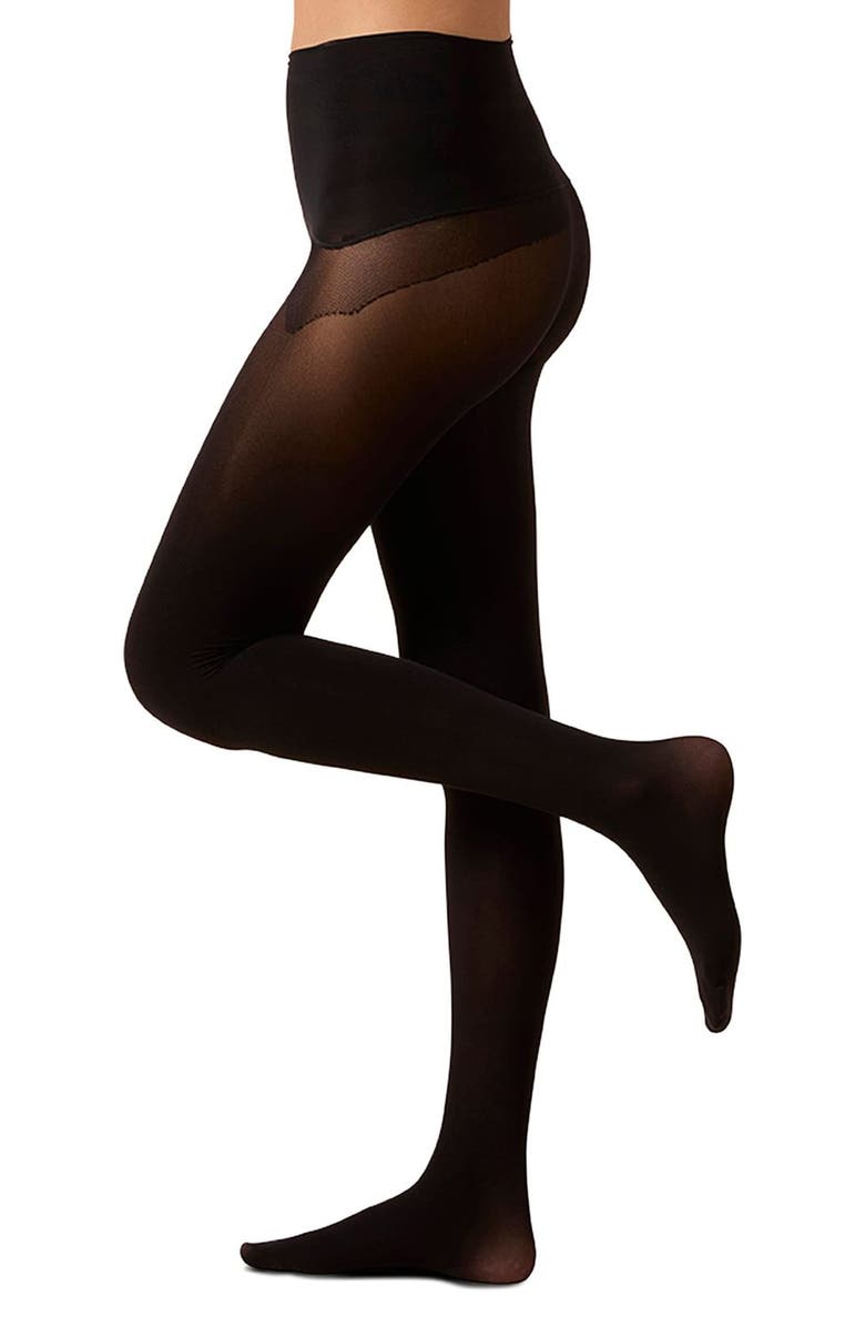 MeMoi Perfectly Opaque Seamless Tights, Main, color, Black