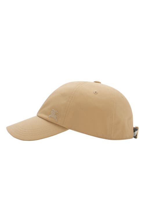 Burberry Equestrian Knight Design Cotton Gabardine Baseball Cap In Flax/sand