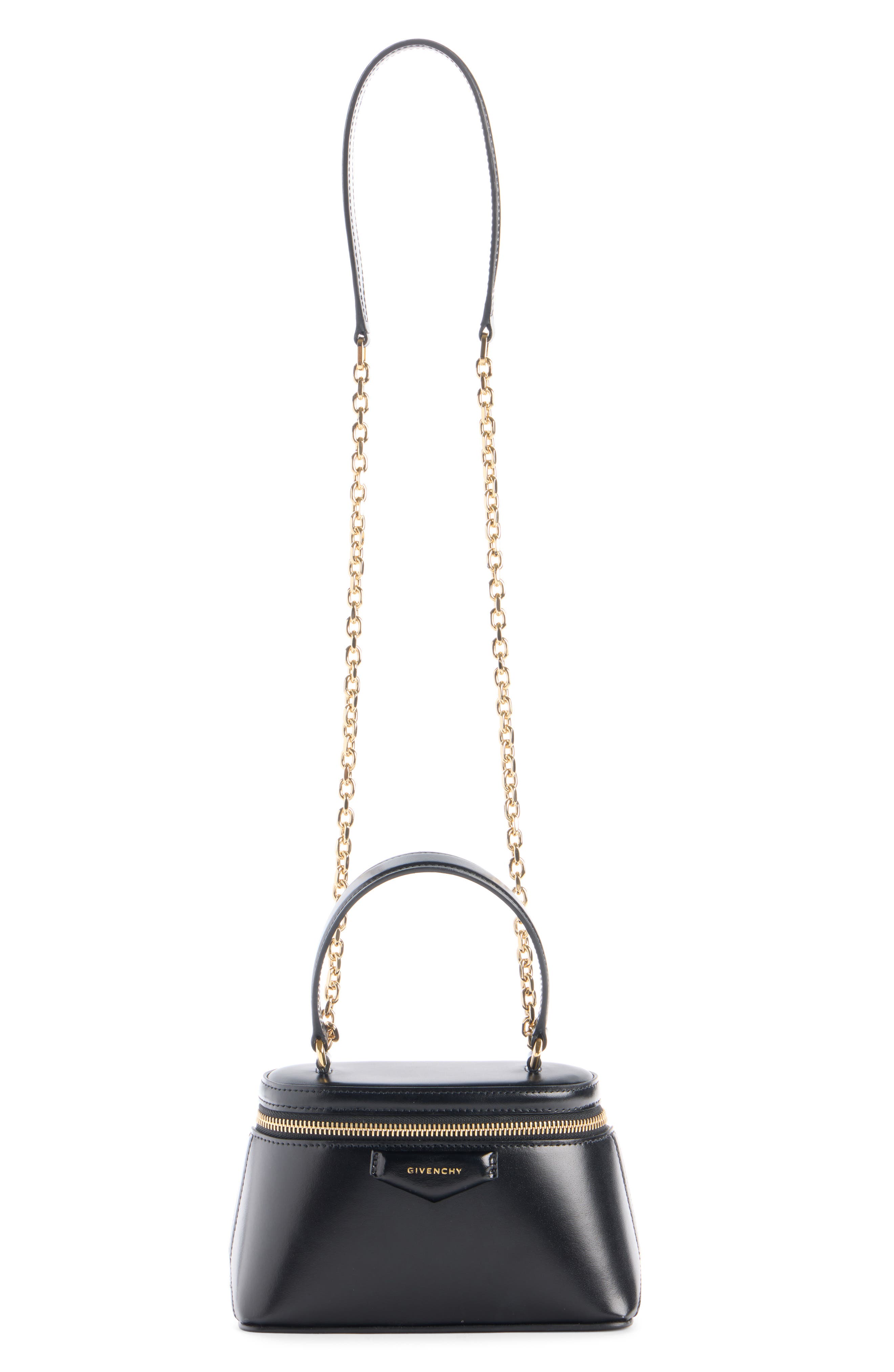 Givenchy Mini Antigona Vanity Leather Handbag, Alternate, color, 001-Black