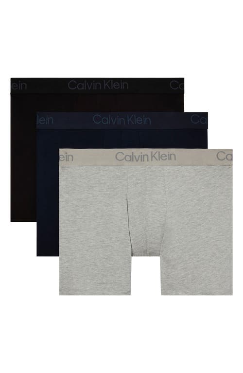 Calvin Klein Ultra-soft Stretch Modal 3-pack Boxer Briefs In Black/shore/grey