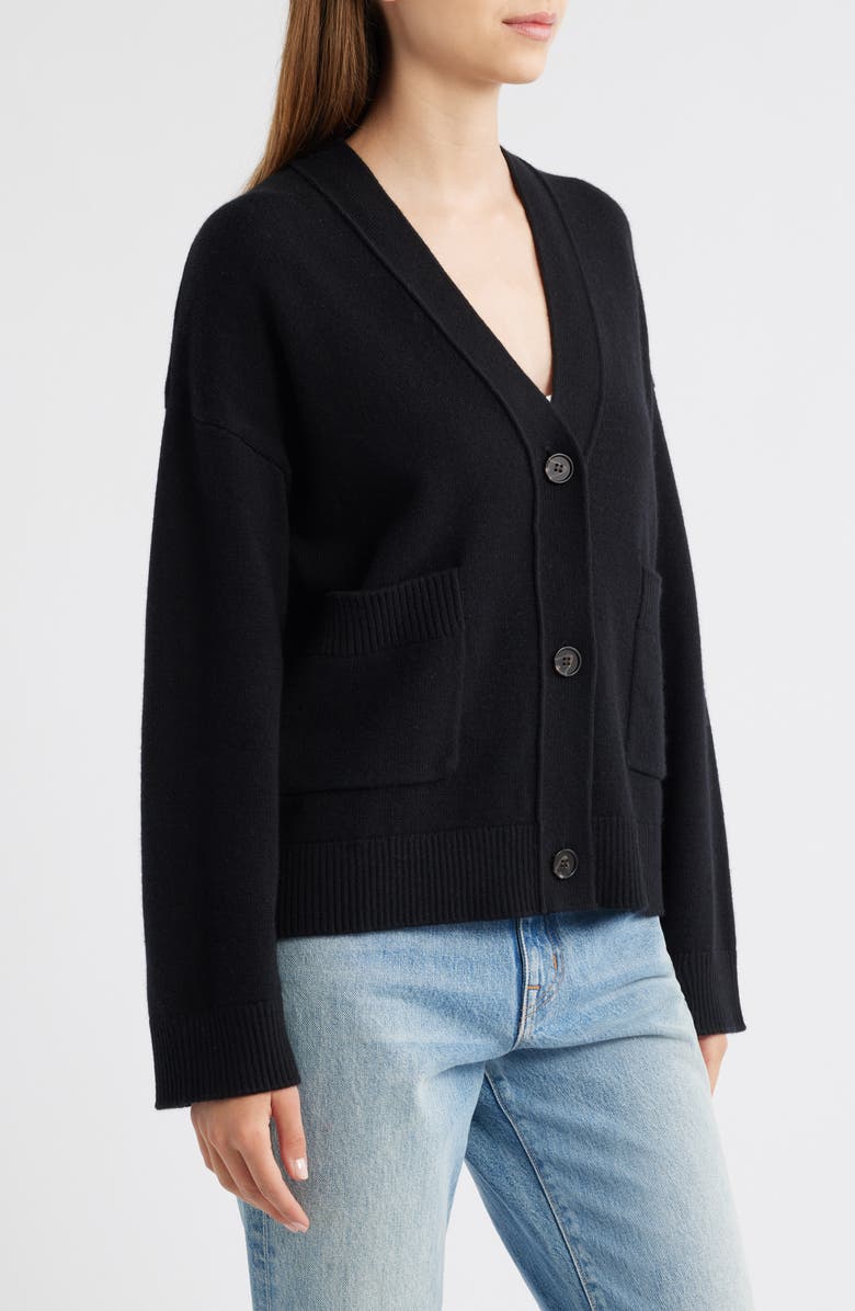 Rails Lindi Cotton, Wool & Cashmere Cardigan, Alternate, color, Black