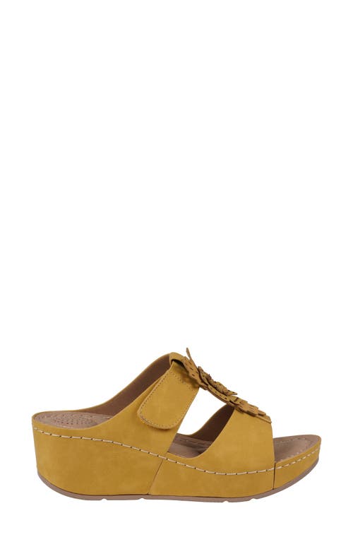 Gc Shoes Talia Flower Wedge Sandal In Yellow