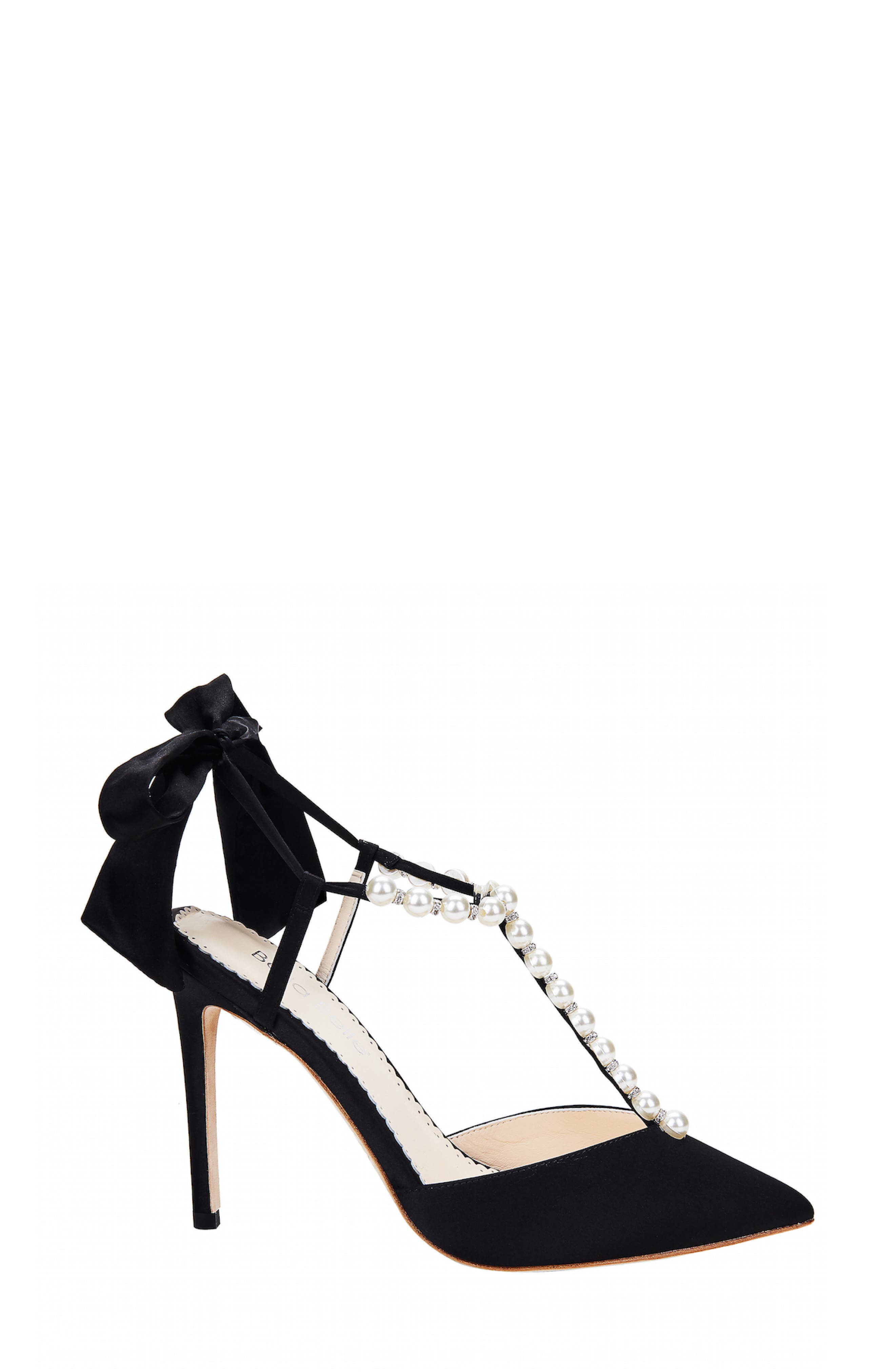 Bella Belle Imitation Pearl T-Strap Pump, Alternate, color, 