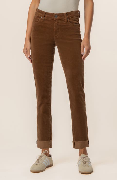 Catherine Stretch Cotton Corduroy Boyfriend Pants