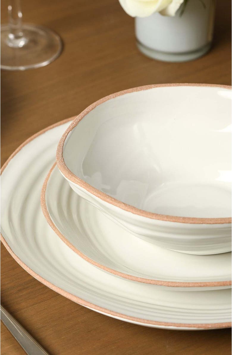 Stone Lain Nami Stoneware 12-Piece Dinnerware Set, Alternate, color, White