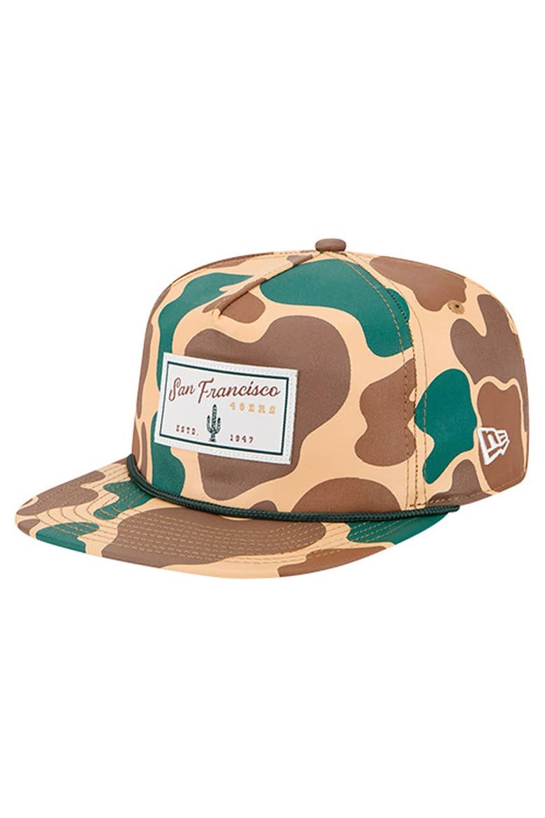 Men's New Era  Camo San Francisco 49ers Duck Rope 19TWENTY Snapback Hat, Main, color, Camo