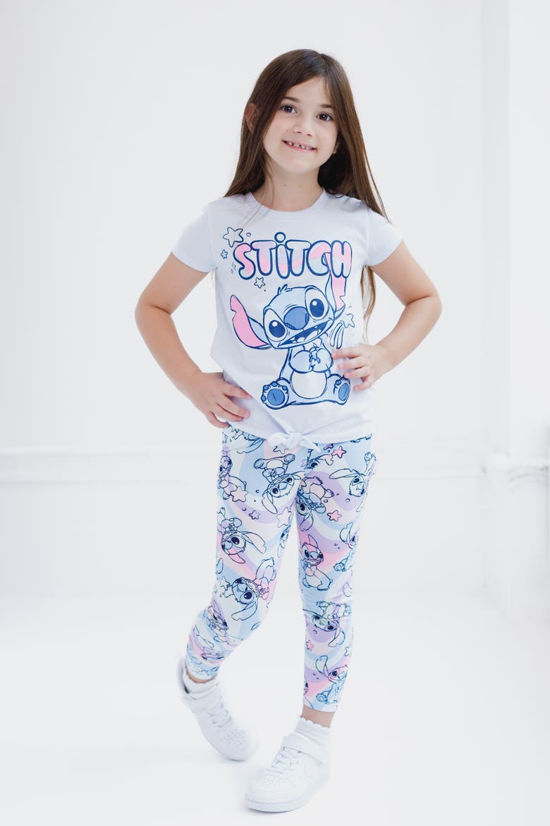 Lilo & Stitch 2-Piece T-Shirt and Pants Set, Alternate, color, Light Blue Stitch