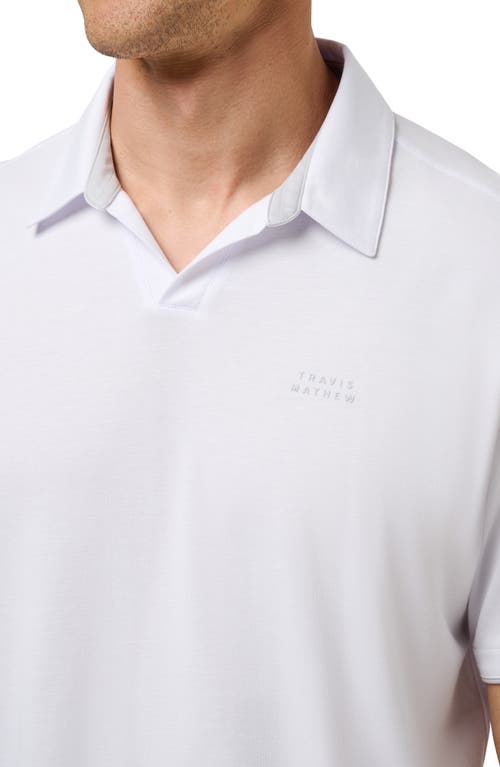 Travismathew Late At Night Stretch Knit Polo In White