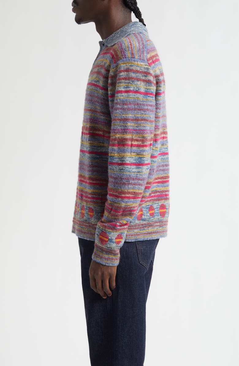 The Elder Statesman Explorer Stripe Cashmere, Wool & Mohair Blend Rugby Sweater, Alternate, color, Explorer Multi