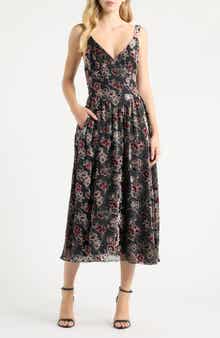 Rosalyn Corset Seam Velvet Midi Dress
