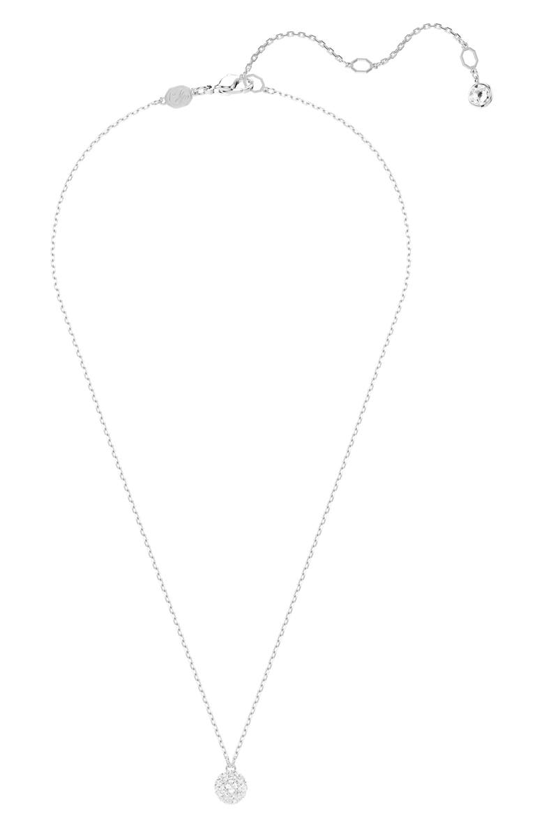 Swarovski Dextera Pavé Sphere Pendant Necklace, Alternate, color, White/ Silver