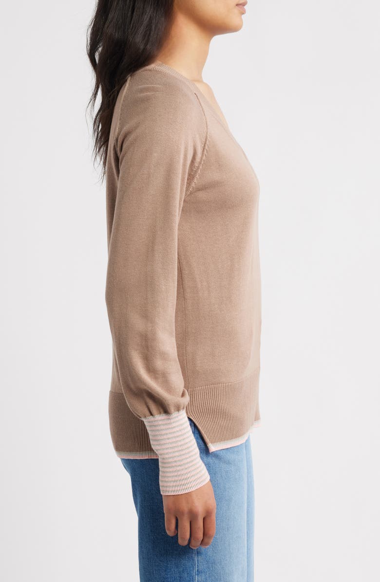 Hatley Cary V-Neck Sweater, Alternate, color, Taupe