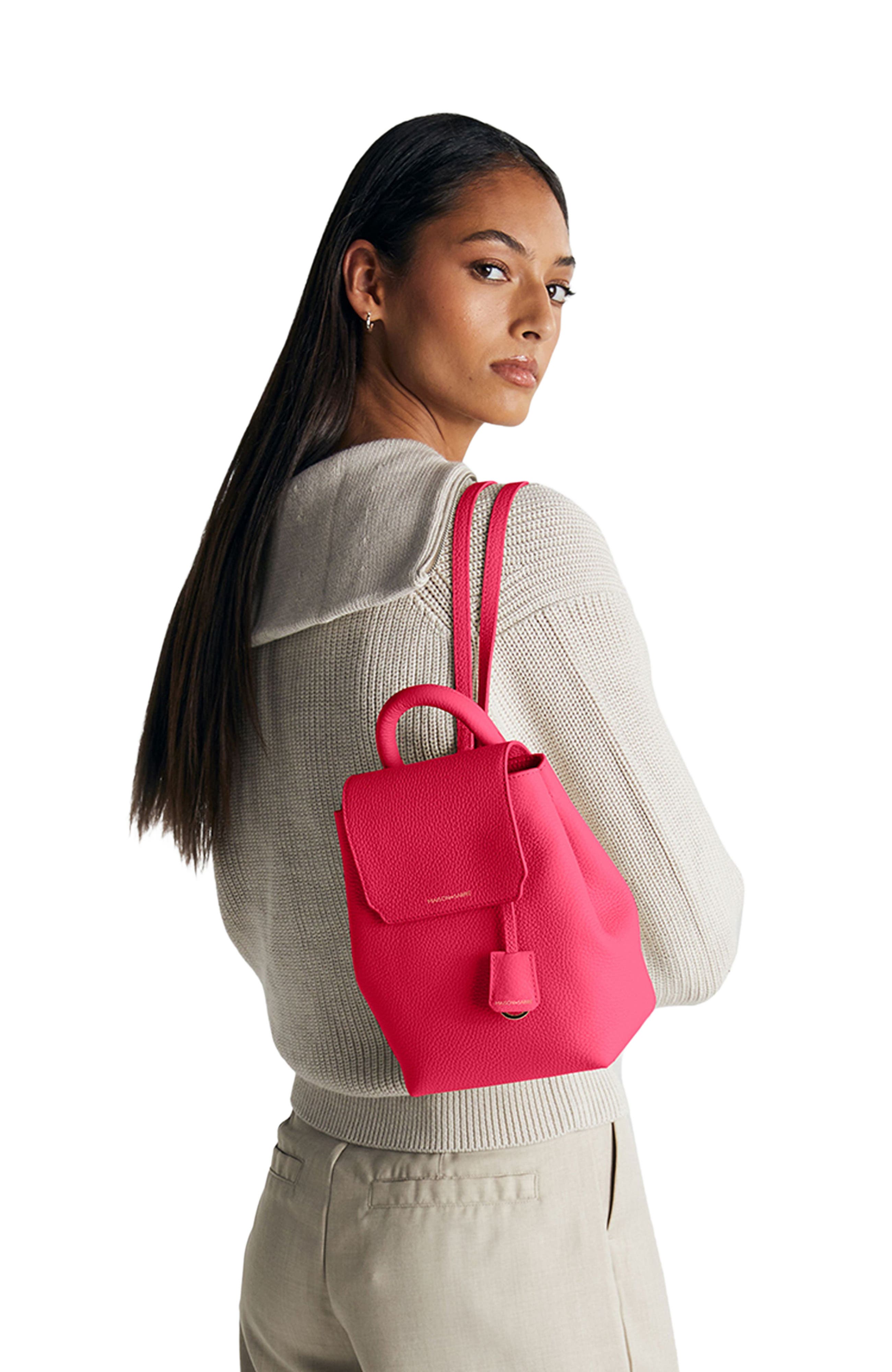MAISON de SABRÉ Mini Soft Leather Backpack, Alternate, color, Shibuya Fuchsia