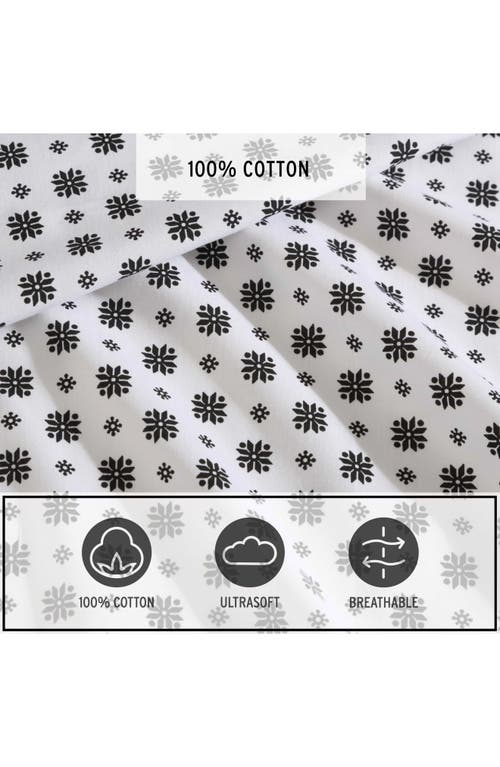 Eddie Bauer Fair Isle Sprinkle Cotton Sheet Set In White/black
