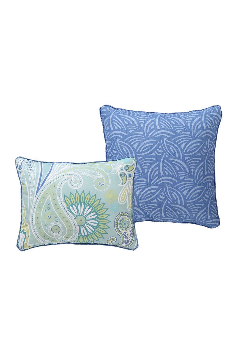 Harmony Reversible Blue Paisley Quilt Set - King, Alternate, color, BLUE