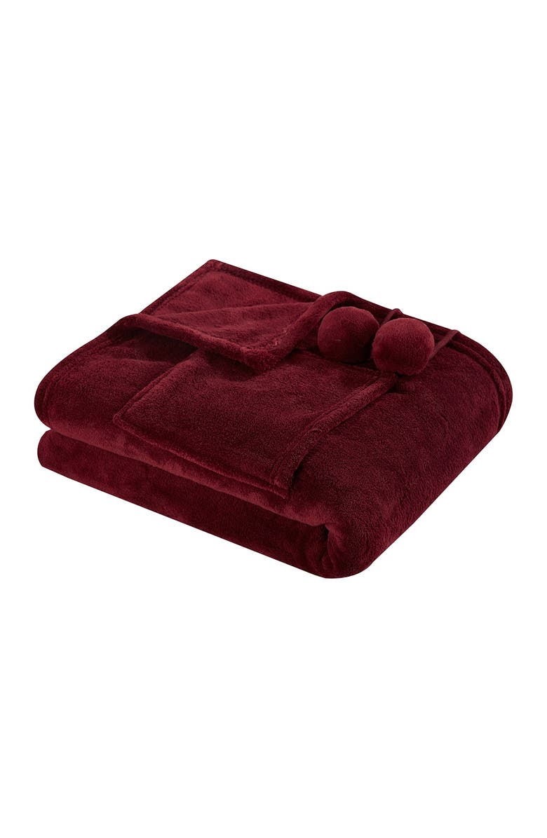 CHIC Bruin Soft Plush Fleece Wrap - Burgundy, Main, color,