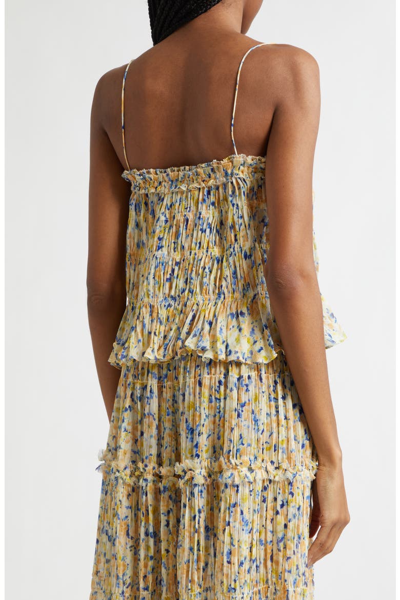 Florian Floral Silk Top, Alternate, color, DAFFODIL