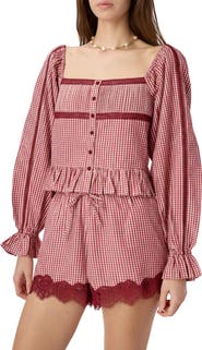 CAMI NYC Anabela Gingham Silk & Cotton Top