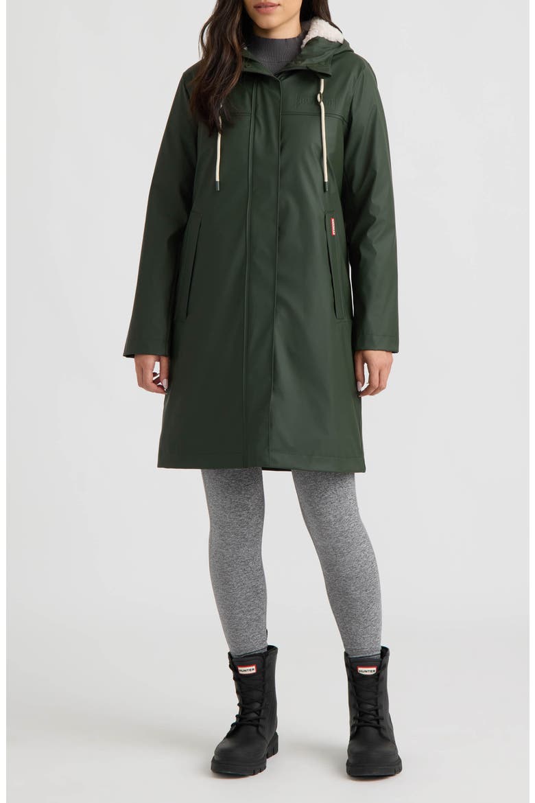 Cindy Rubberized Padded Rain Jacket, Alternate, color, HUNTER GREEN