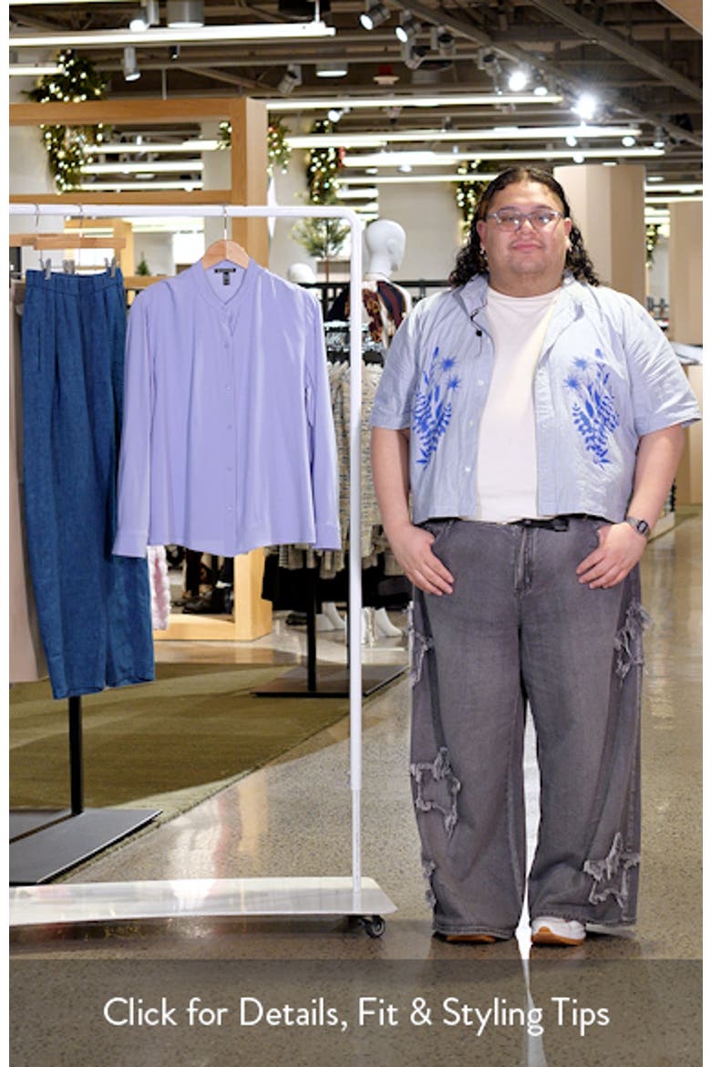 Mandarin Collar Silk Button-Up Shirt video