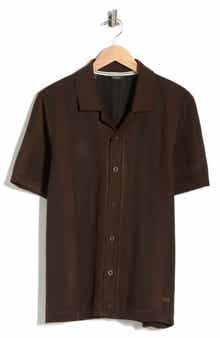 Buffalo Jeans Wotison Short Sleeve Knit Button-Up Shirt