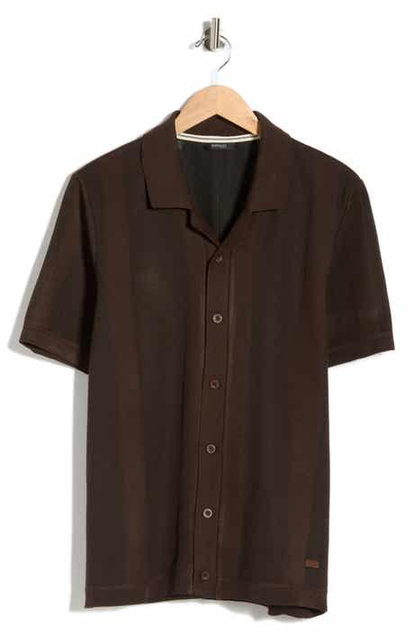 Buffalo Jeans Wotison Short Sleeve Knit Button-Up Shirt