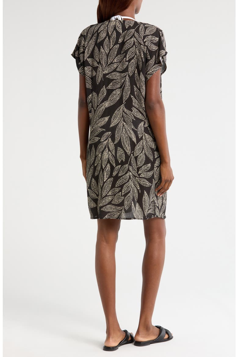Tie Front Cover-Up, Alternate, color, BLACK CARTAGENA PRIN