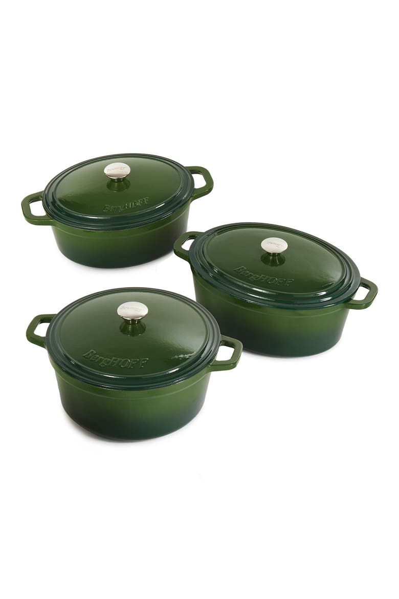 Neo 6-Piece Cast Iron Dutch Oven Cookware Set, Main, color, GREEN