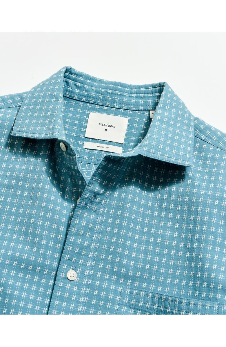 Billy Reid Check Dobby Treme Relaxed Fit Button-Up Shirt, Alternate, color, Steel Blue/ Tinted White