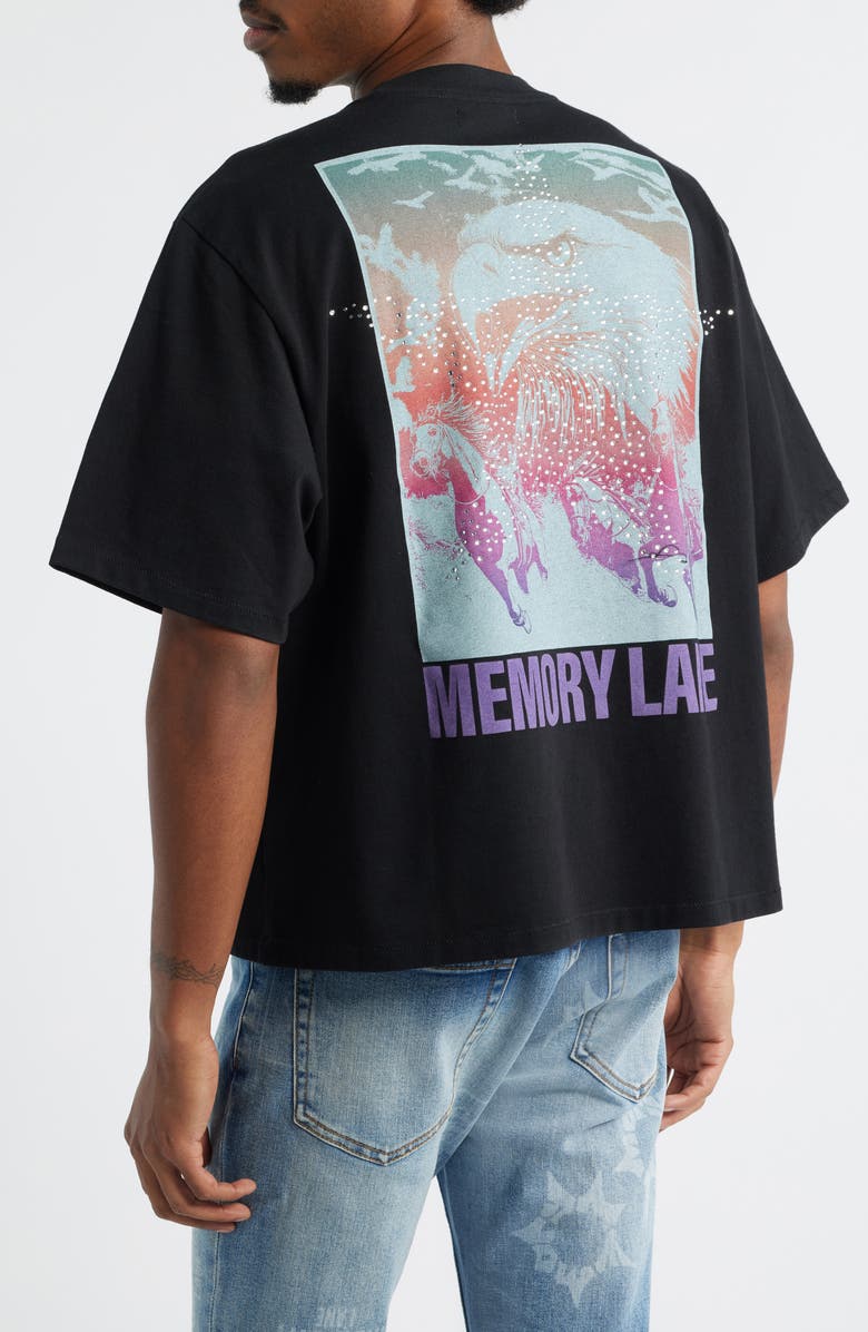 MEMORY LANE Oversize Maison Crop Graphic T-Shirt, Alternate, color, Black