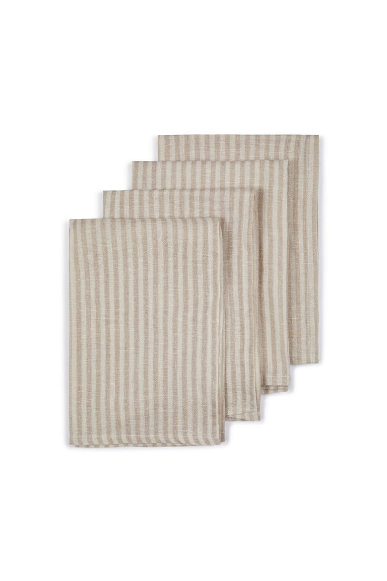 Savannah Stripes Napkins - Set of 4, Main, color, Seashell Gray & Dunes