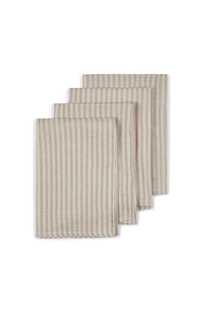MAJKA Savannah Stripes Napkins - Set of 4, Main, color, Seashell Gray & Dunes