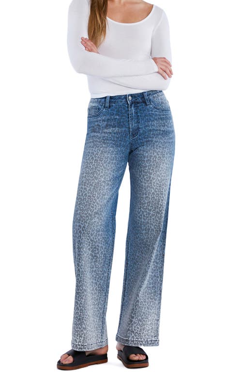 WASH LAB DENIM WASH LAB DENIM ANIMAL PRINT STRAIGHT LEG JEANS