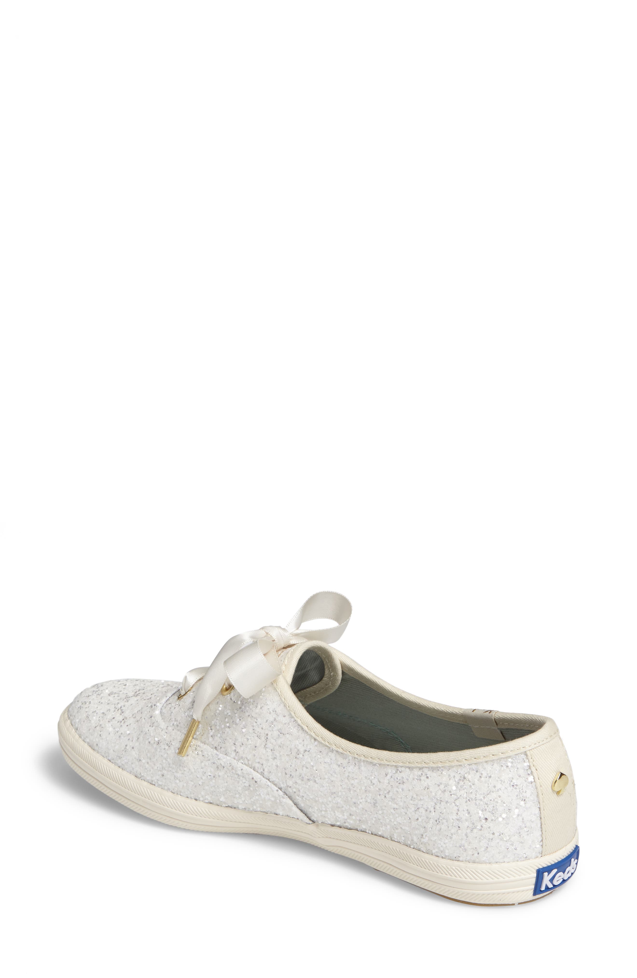 Keds® x kate spade new york glitter sneaker, Alternate, color, CREAM