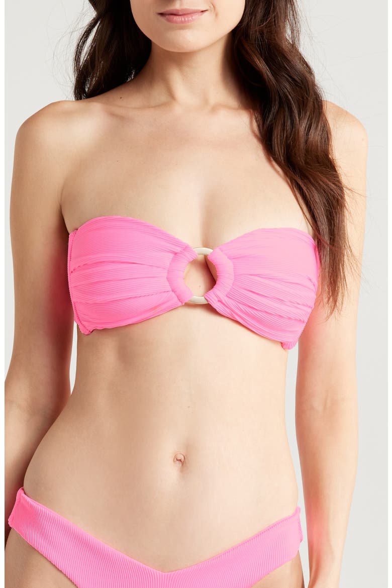 Strapless Bandeau Bikini Top, Main, color, TAFFY PINK
