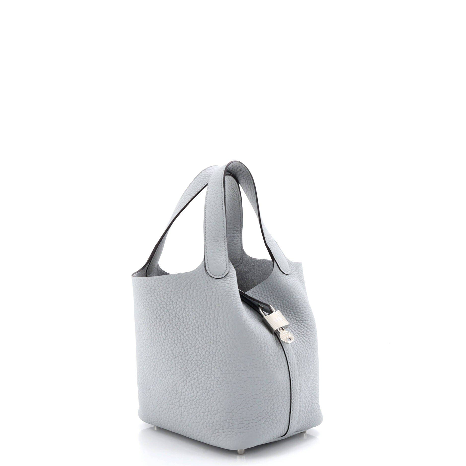 Pre-Owned Hermes Picotin Lock Bag Clemence PM, Alternate, color, Gris Pantin