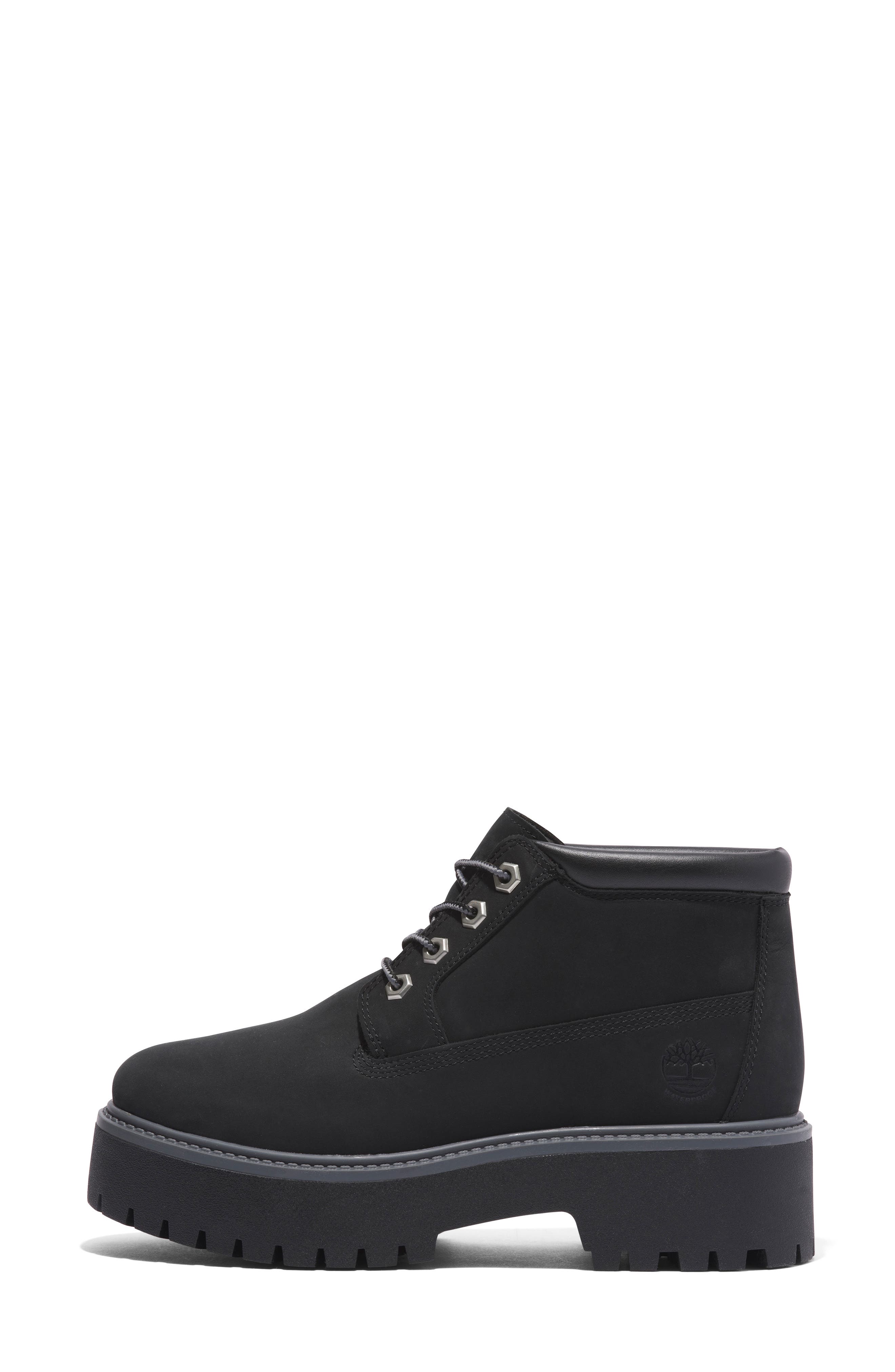 Timberland Stone Street Waterproof Platform Boot, Alternate, color, Jet Black
