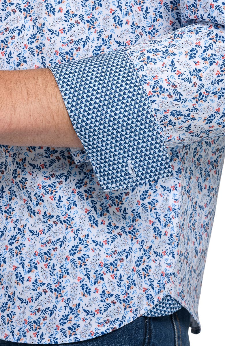 CONSTRUCT Fall Floral Woven Long Sleeve Basic, Alternate, color, Multi