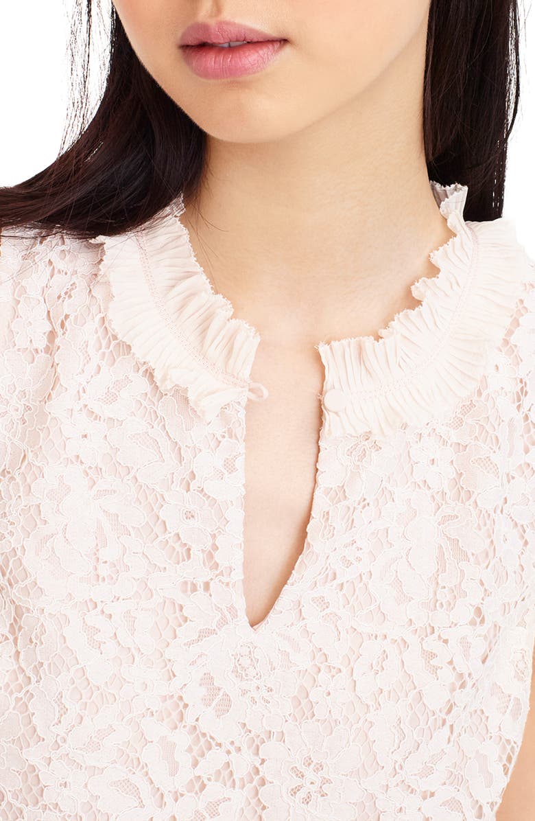 J.Crew Lace Ruffle Neck Top, Alternate, color, 