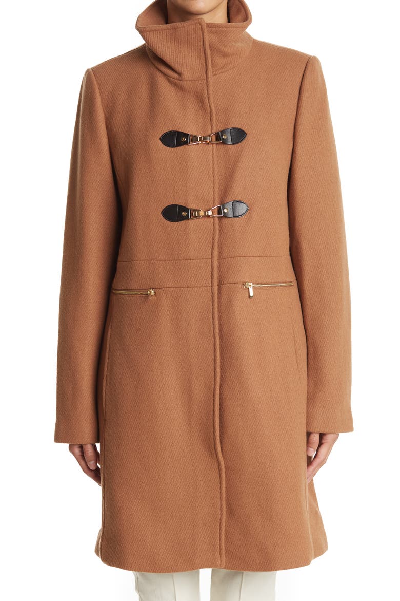 Wool Blend Twill Coat, Alternate, color, CAMEL
