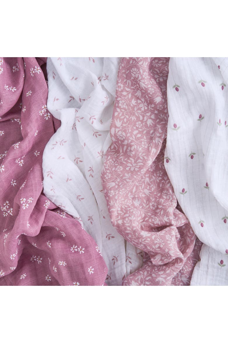 Boutique 4-Pack 100% Organic Cotton Muslin Swaddles, Alternate, color, Heritage Floral
