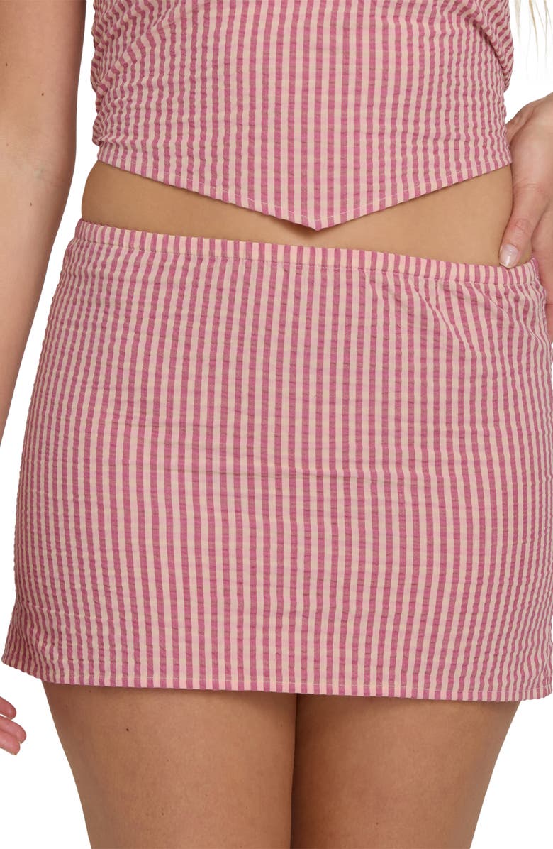 Billabong So Stripe Cotton Micro Miniskirt, Alternate, color, Pink Sunset