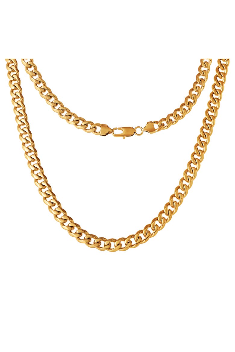 Gold-Tone Curb Chain Necklace, Alternate, color, Gold