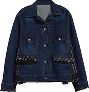 ■sacai■サカイ■Mixed Media Denim & Tweed Trucker Jacket■ Sacai Mixed Media Denim & Tweed Trucker Jacket | Nordstrom
