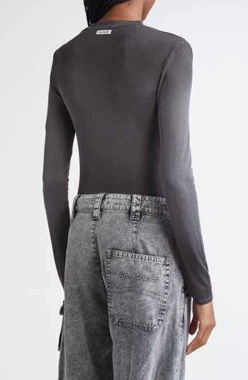 Acne Studios Erman Spray Effect Long Sleeve Rib T-Shirt