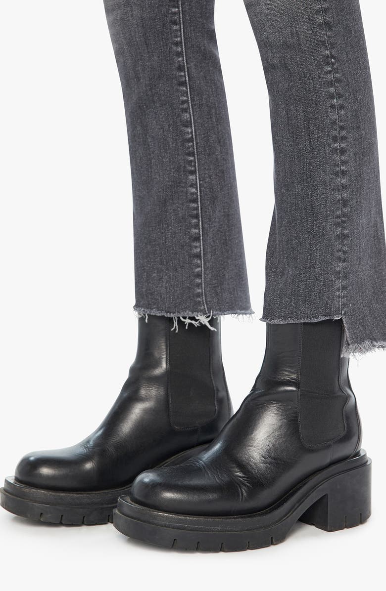 MOTHER The Insider High Waist Frayed Step Hem Crop Bootcut Jeans, Alternate, color, 