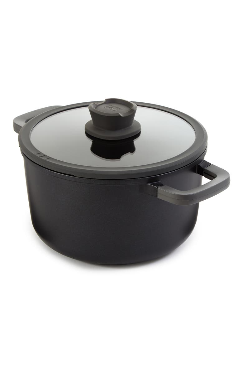 Leo Stone Nonstick 5.9-Quart Covered Stockpot, Alternate, color, BLACK