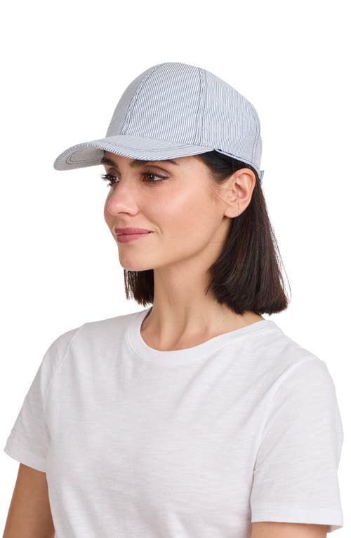 Bruno Magli Stripe Baseball Cap In Navy