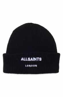 AllSaints Embroidered Logo Cuffed Beanie
